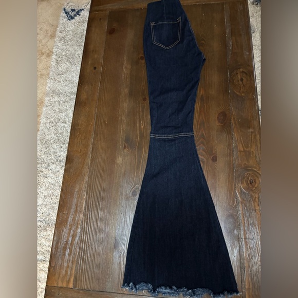 ENCORE BLUE JEANS WESTERN SUPER FLARED FRAYED HEM HIGH WAIST BLUE JEANS SZ 1 - Picture 8 of 9